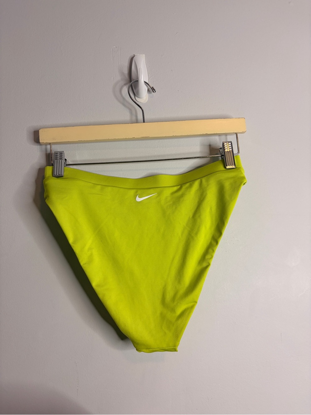 Nike Women’s High-Cut Swim Bottoms in Neon Yellow-Green Small